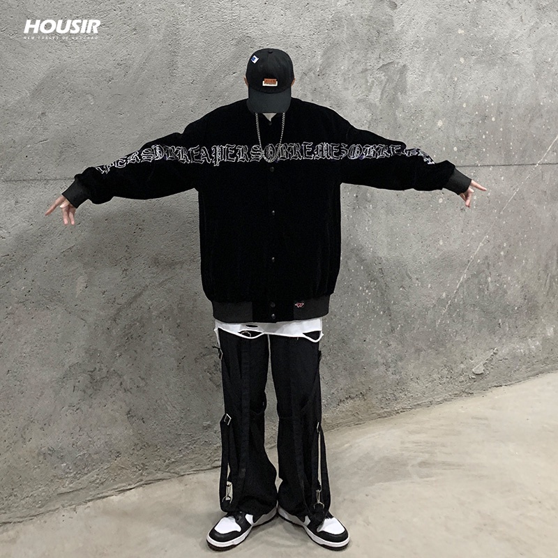 Áo khoác bóng chày phong cách hip hop cá tính hợp thời trang dành cho cặp đôi