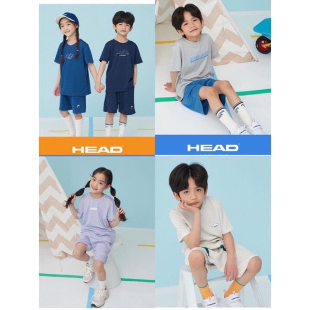 Bộ thể thao bé trai bé gái chữ Head
