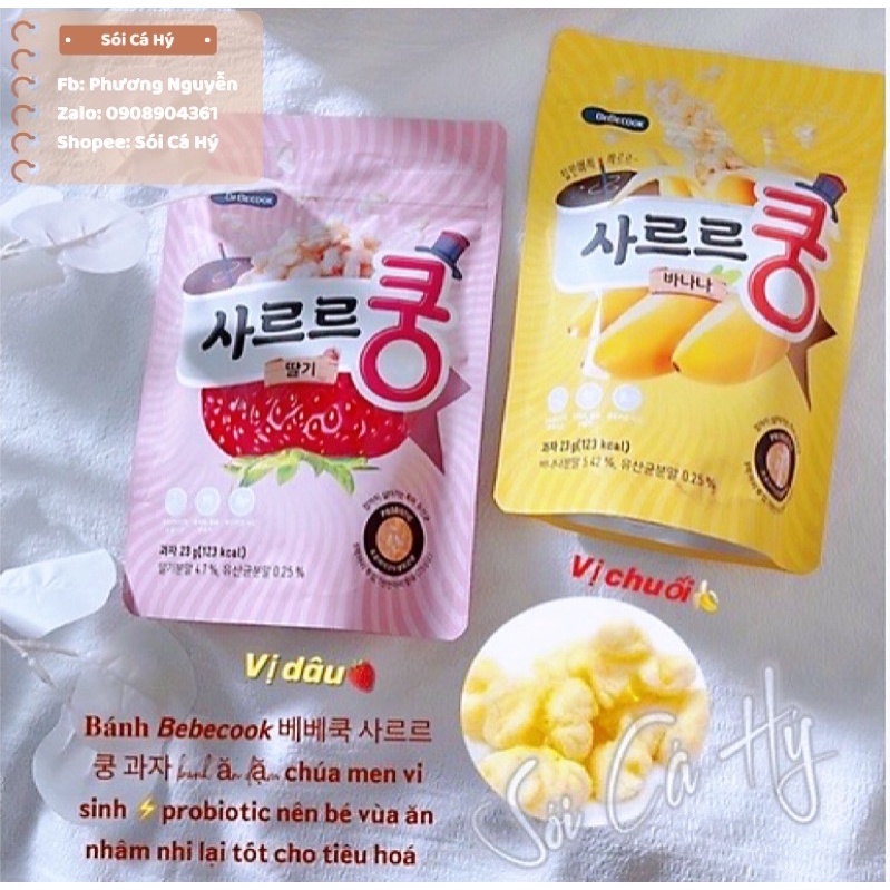 Bánh bỏng bổ sung lợi khuẩn Bebecook Hà Quốc cho bé