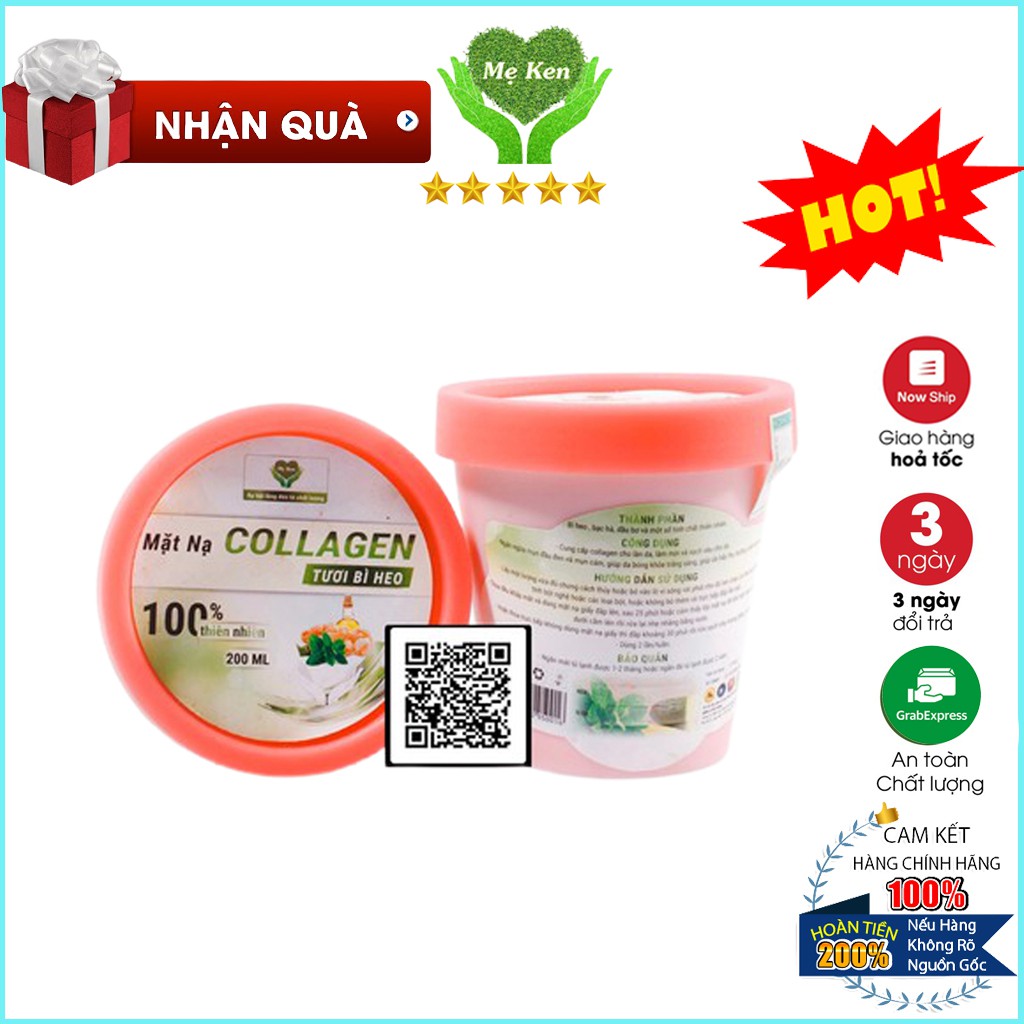 Mặt Nạ Collagen Tươi Bì Heo Mẹ Ken 200ml - Cấp Ẩm Cho Da Khô, Da Dầu Làm Mờ Nám Má, Mụn Đầu Đen