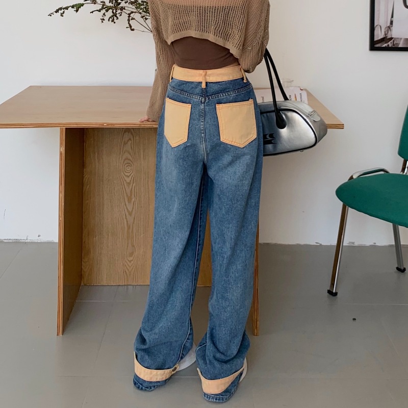 Quần jean ống rộng lưng cao dễ phối đồ thời trang mùa hè cho nữ