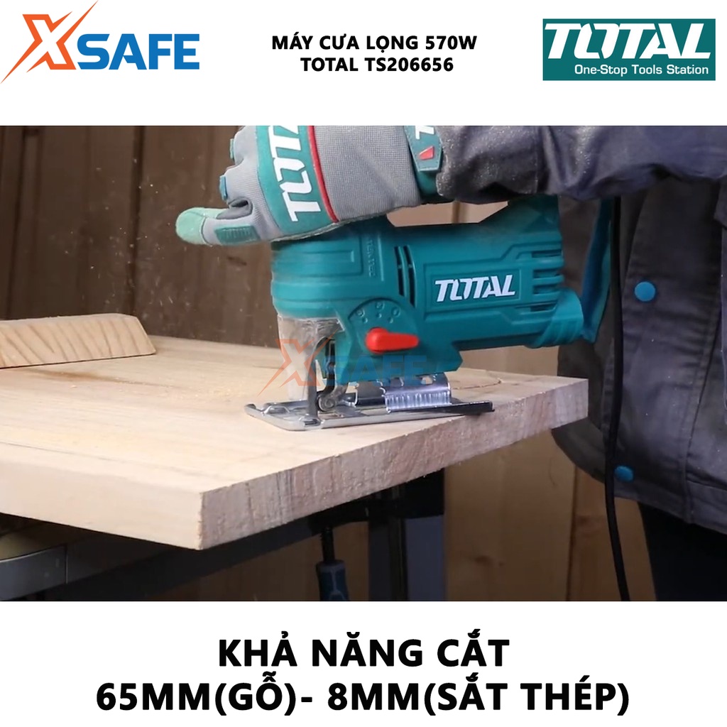 Máy cưa lọng TOTAL TS206656 570W công suất 570W, tốc độ không tải 800-3000v/p, 4 chức năng lắc/nhịp - chính hãng