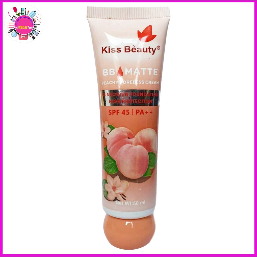 KISS BEAUTY ĐÀO - Kem Nền BB Cream 2 In 1 - Che Khuyết Điểm & Chống Nắng Tốt