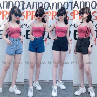 Quần short jean nữ lưng siêu cao tôn dáng lai cuốn miki20, 4 màu hình chụp thật kèm video