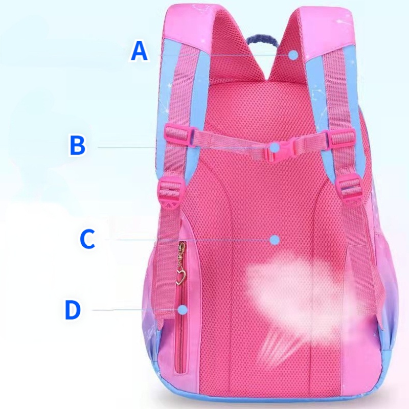 Balo Đi Học Chống Thấm Nước Chống Mòn Thiết Kế Phong Cách Công Chúa Dành Cho Bé Gái