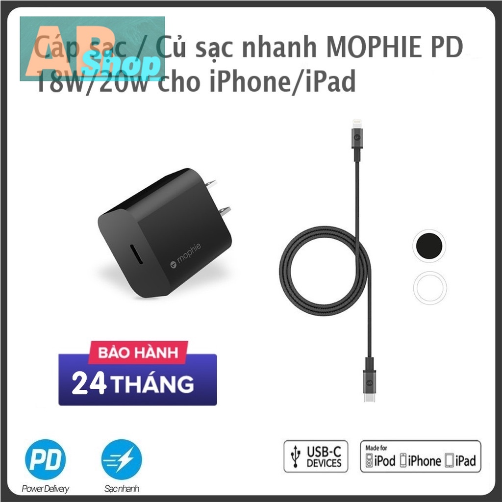 Củ sạc nhanh/dây sạc nhanh MFI MOPHIE PD 18W/20 W