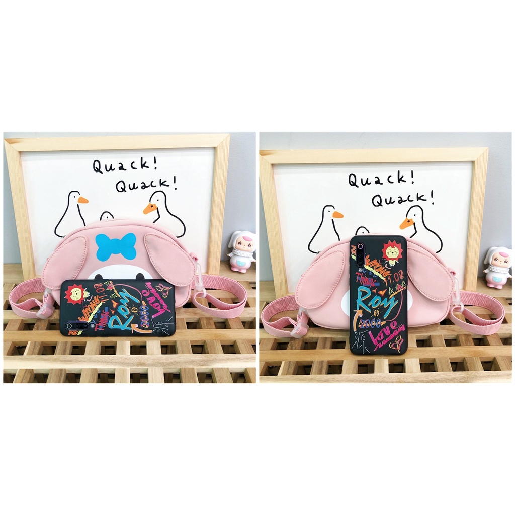 Túi đeo vai vải canvas in họa tiết hoạt hình Melody xinh xắn dễ thương cho nữ sinh