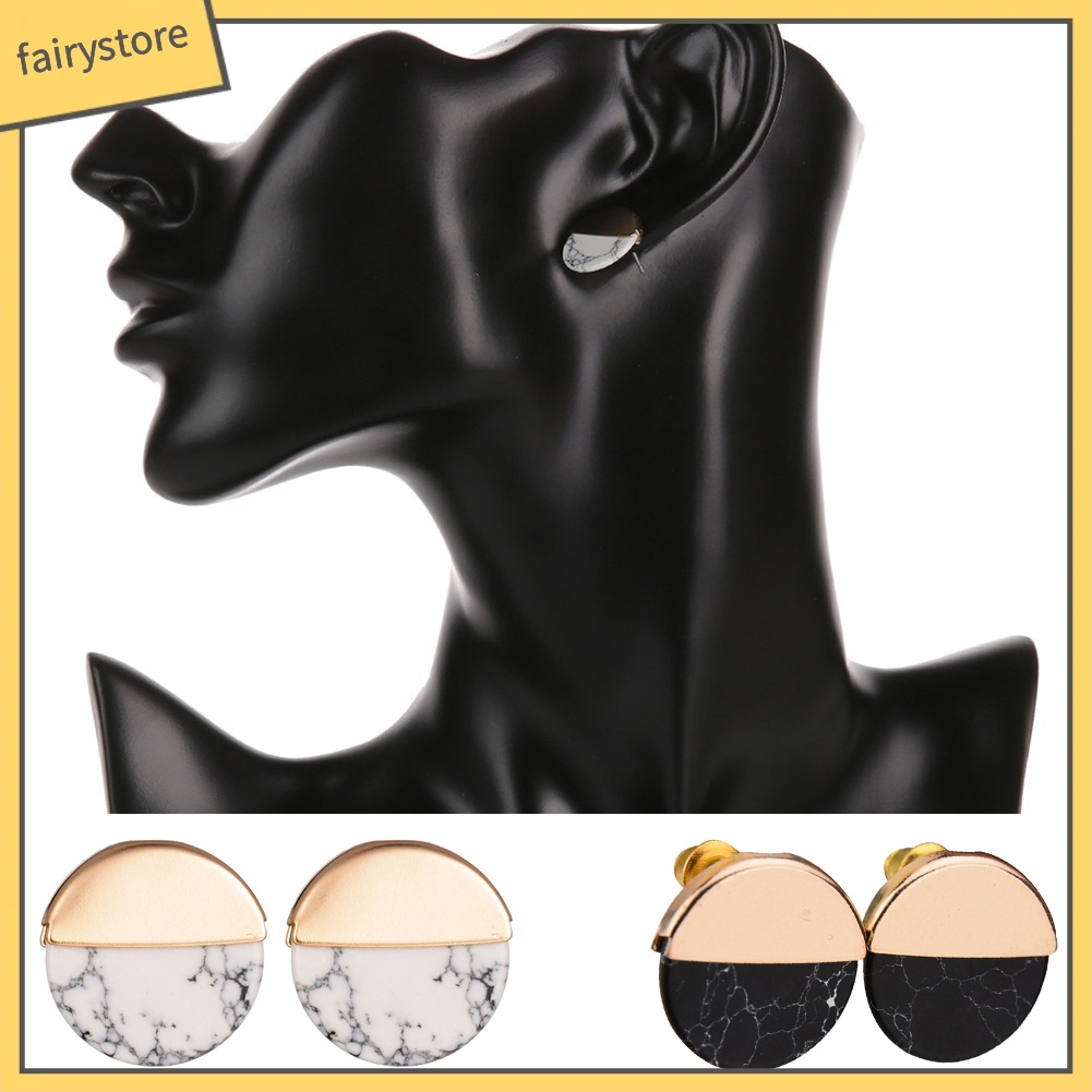 Khuyên tai bản tròn gắn đa thời trang cho nữ