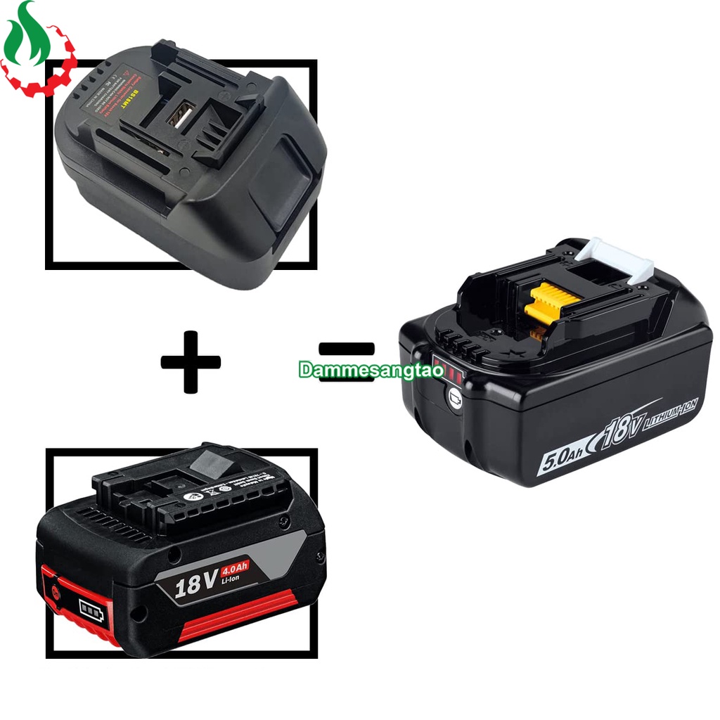 Đế chuyển Pin Bosch 18V sang máy Makita 18V
