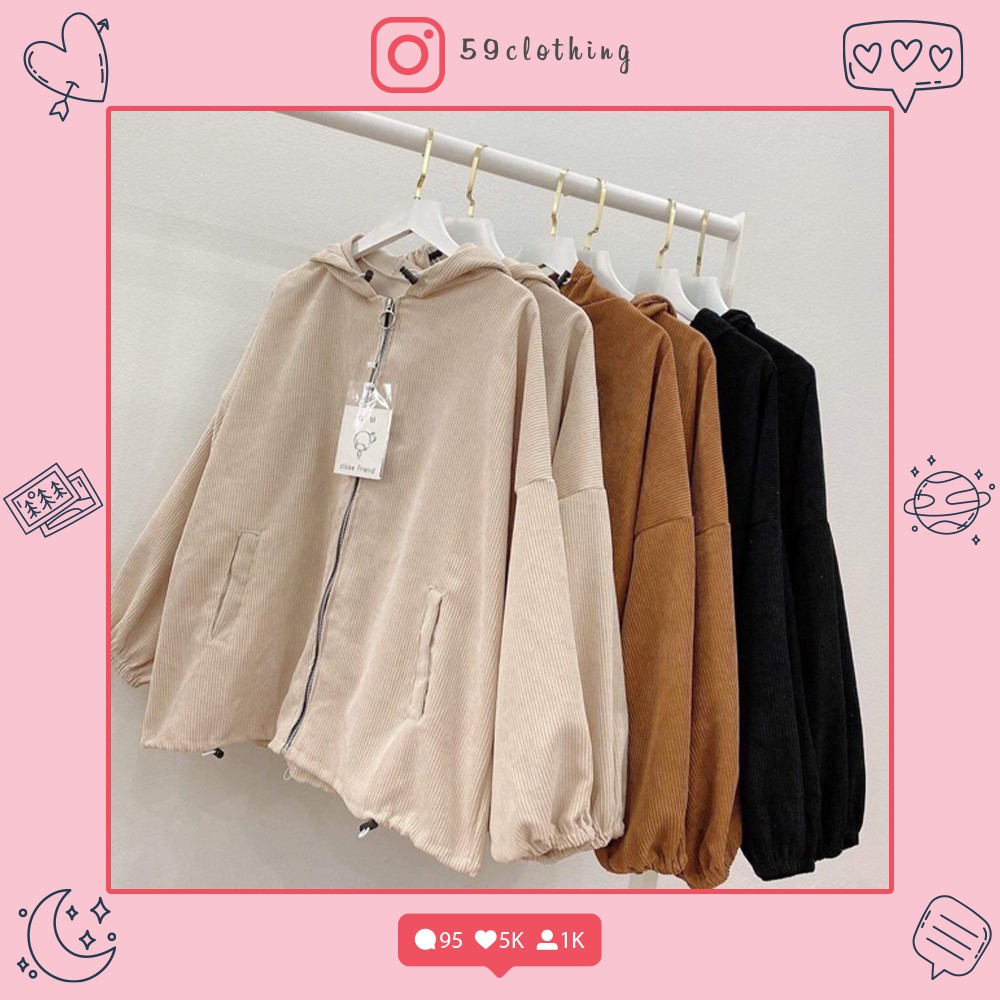 Áo khoác Kaki Nhung Gân Basic form rộng cực đẹp ( ảnh thật ) - Shyvana Store | BigBuy360 - bigbuy360.vn