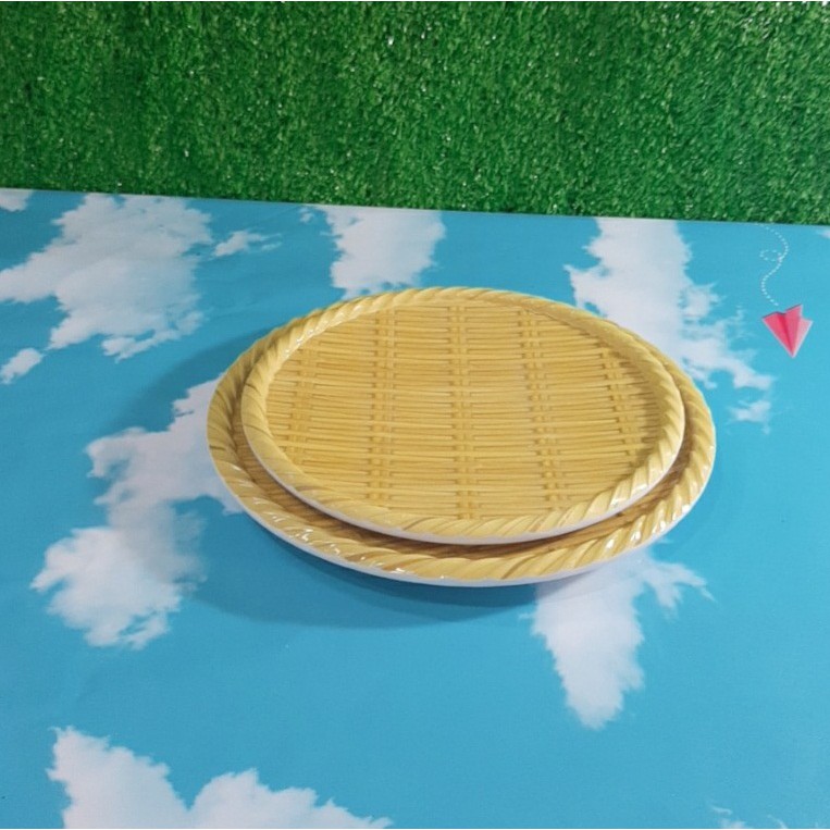 Đĩa tròn giả tre Melamine DTR 05-11,Dĩa tròn Melamiene hàng Cao Cấp