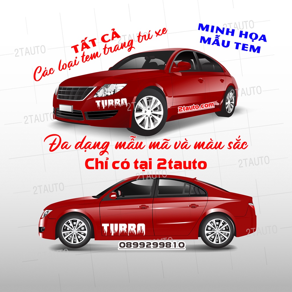 [GIÁ GỐC] Sticker chữ TURBO tem dán trang trí ô tô xe hơi chống nước, chống phai màu, mẫu mã đa dạng độc đáo - MẪU 6