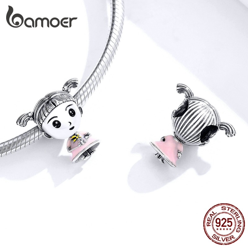 Hạt phụ kiện Bamoer bạc 925 làm vòng đeo tay thời trang xinh xắn