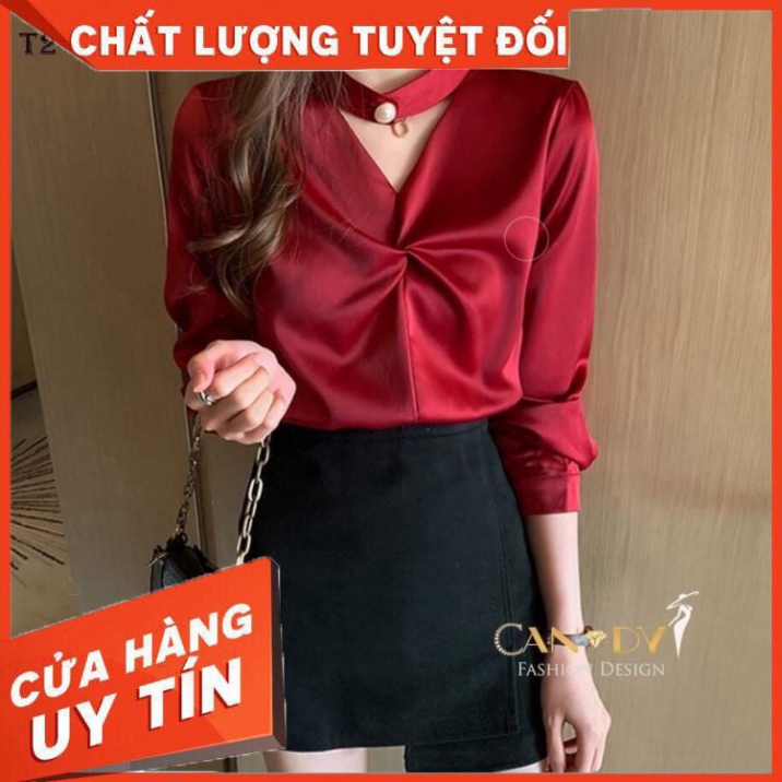 Áo sơ mi nữ kiểu công sở dài tay form suông phong cách hàn quốc thiết kế cách điệu T2 Candy Fashion - Hàng nhập khẩu