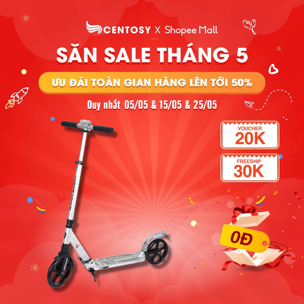 Xe Scooter Người Lớn Cao Cấp - Centosy Scooter A5S - Form Chắc Chắn, Bánh Chất Lượng