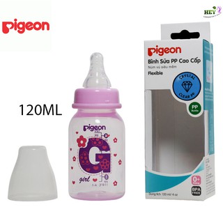 BÌNH SỮA PP CAO CẤP PIGEON MÀU HỒNG - BÉ GÁI 120ml