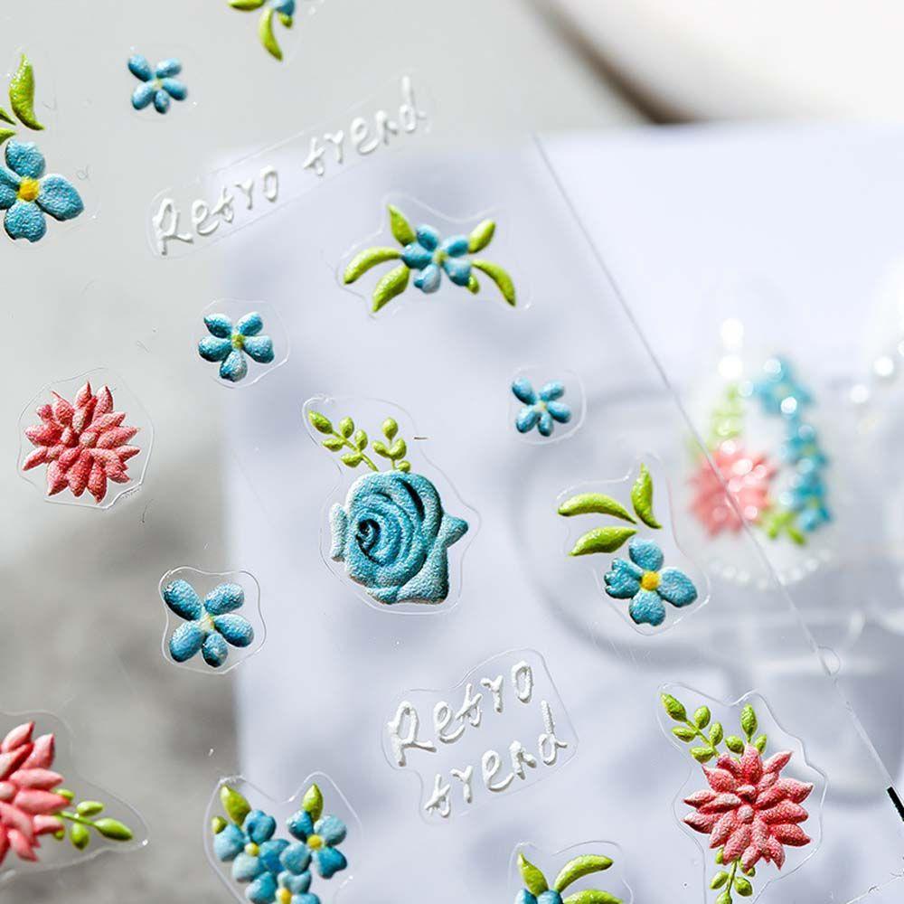 Nhãn Dán Trang Trí Móng Tay Tự Dính Hình Hoa Hồng Cherry Cbeza