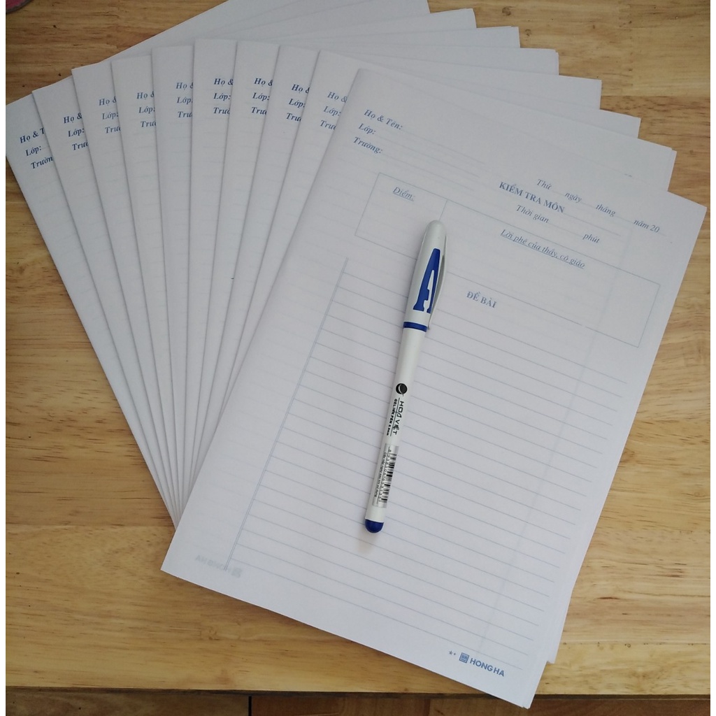 Giấy kiểm tra cấp 2 Hồng Hà 4915.