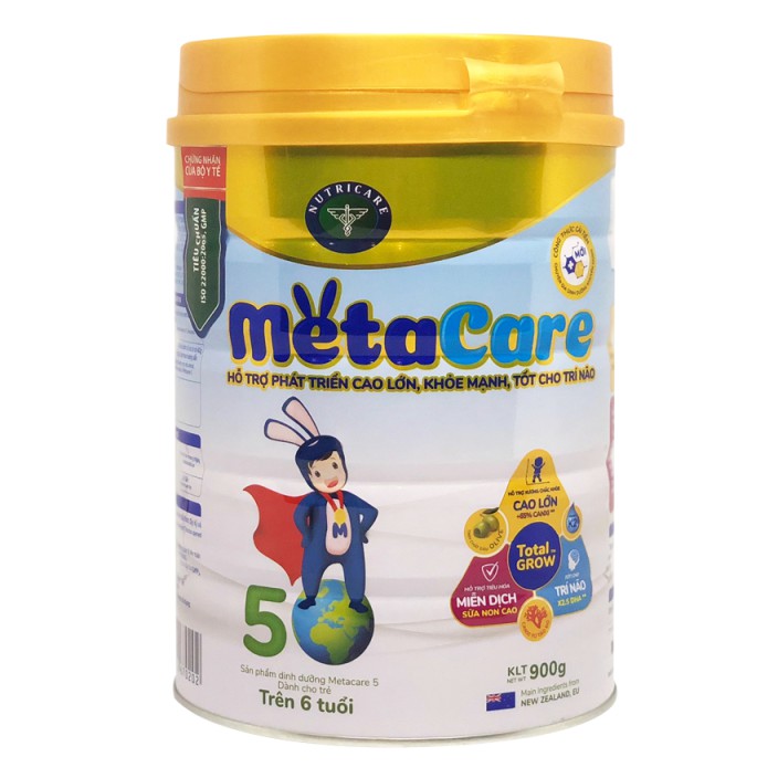 Sữa bột Metacare 5 Mới - phát triển toàn diện cho trẻ trên 6 tuổi (900g)