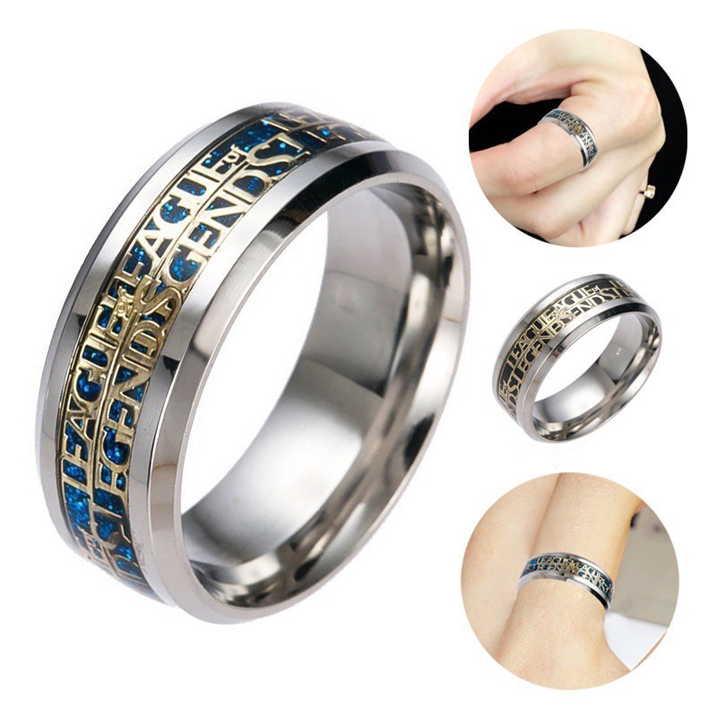Nhẫn titan in họa tiết Liên minh huyền thoại độc đáo chất lượng cao