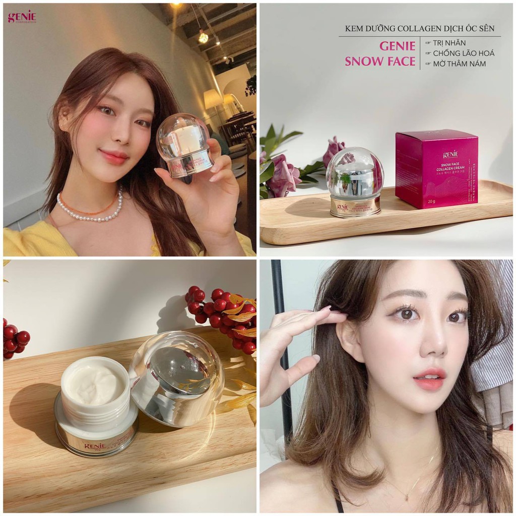 Kem Dưỡng Ốc Sên Genie Snow Face Collagen Cream 20g
