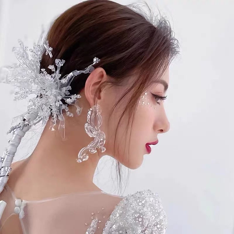 [Aishang Beautiful] Trâm cài tóc đính đá pha lê phong cách Hàn Quốc thời trang cho cô dâu
