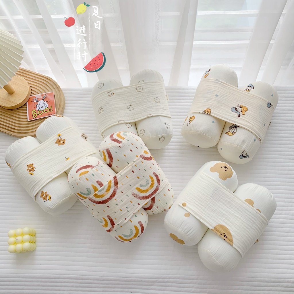 Bộ Gối Chặn Sơ Sinh Bunny Xô Muslin Ruột Bông Tự Nhiên Siêu Mềm Mại - Chống Giật Mình Cho Bé Sơ Sinh