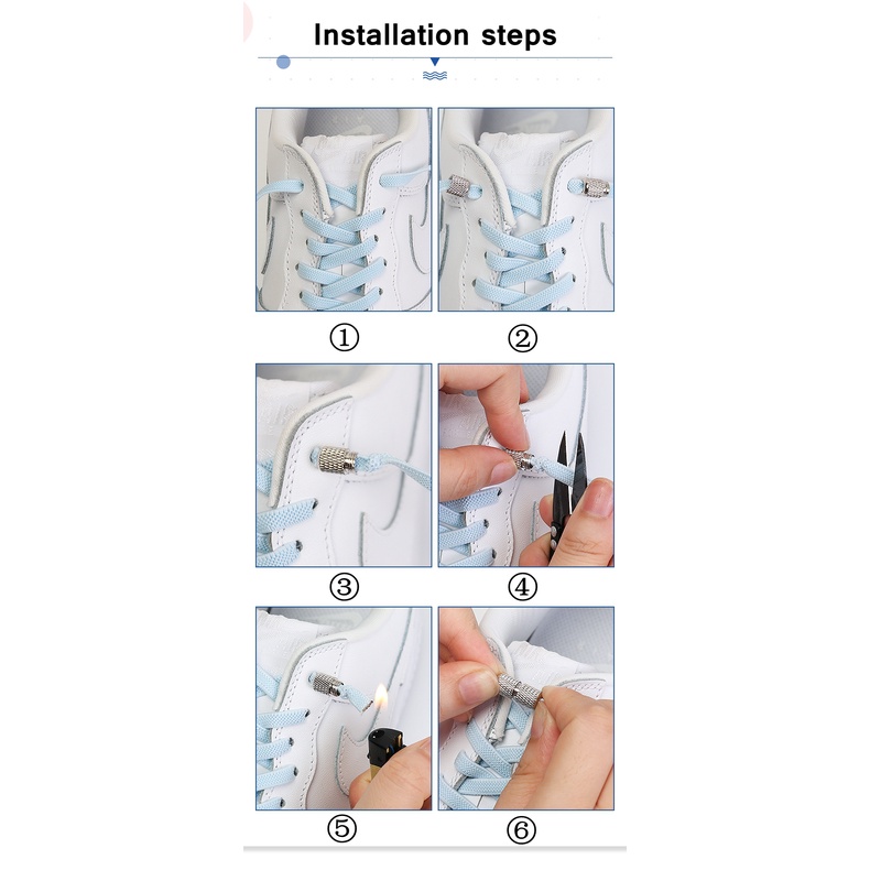 1 Cặp Dây Giày Co Giãn Không Cần Buộc Tiện Lợi