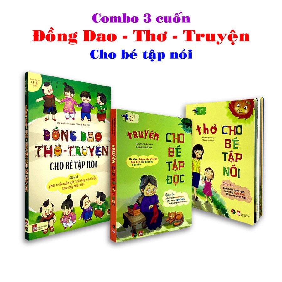 Sách - Combo Đồng dao thơ- truyện cho bé tập nói + truyện cho bé tập đọc + thơ cho bé tập nói (3 quyển )