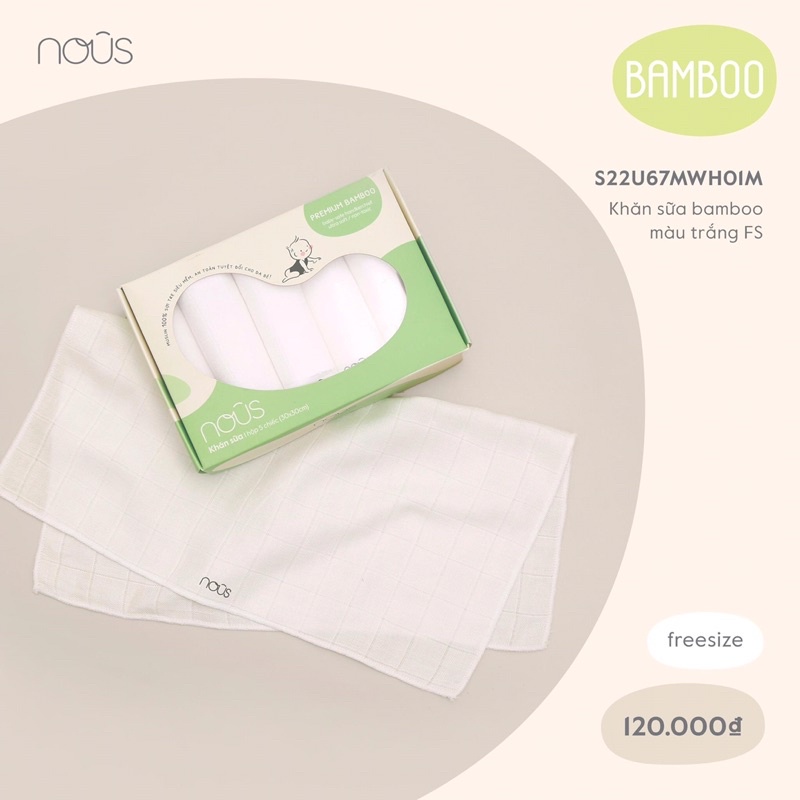 Khăn sữa Nous sợi tre bamboo mềm mịn cho bé