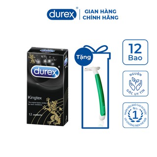 Bao cao su Durex Kingtex 12 Bao + Tặng 1 dao cạo râu Schick