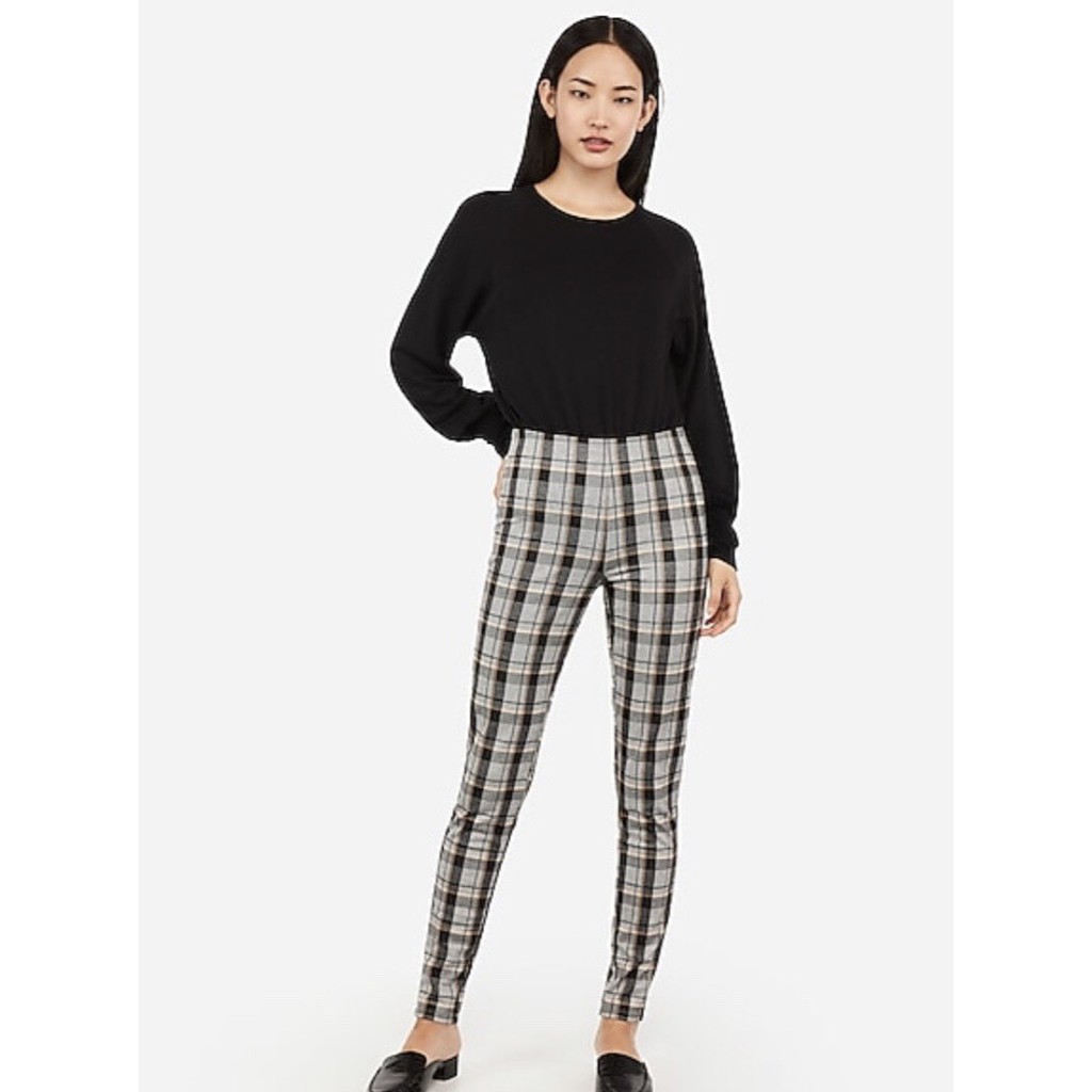 Quần PC Gỗ Express Legging Sọc Kem Đen (Còn Size Nhỏ) - 2241 Chiều dài 90-93cm