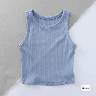 Áo tăm ba lỗ dáng áo crotop, dáng basic dễ phối đồ
