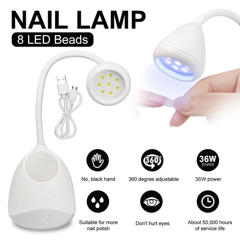Giá Đỡ Bút Vẽ Móng Có Đèn LED Xoay 360 Độ Chuyên Dụng° Đèn Led UV Có Thể Uốn Cong Chất Lượng Cao