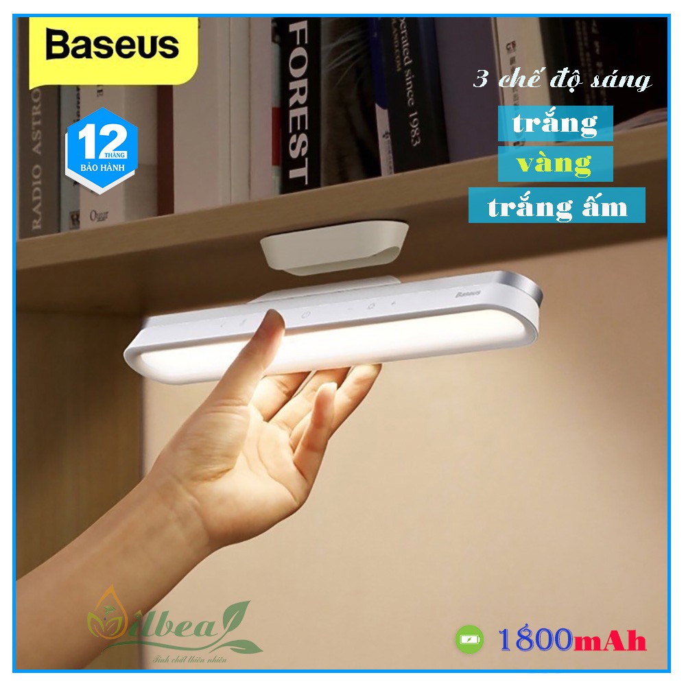 Đèn LED Đọc Sách Gắn Tường Từ Tính Baseus Tích Điện Không Dây Ba Chế Độ Sáng Tăng Giảm Được Độ Sáng