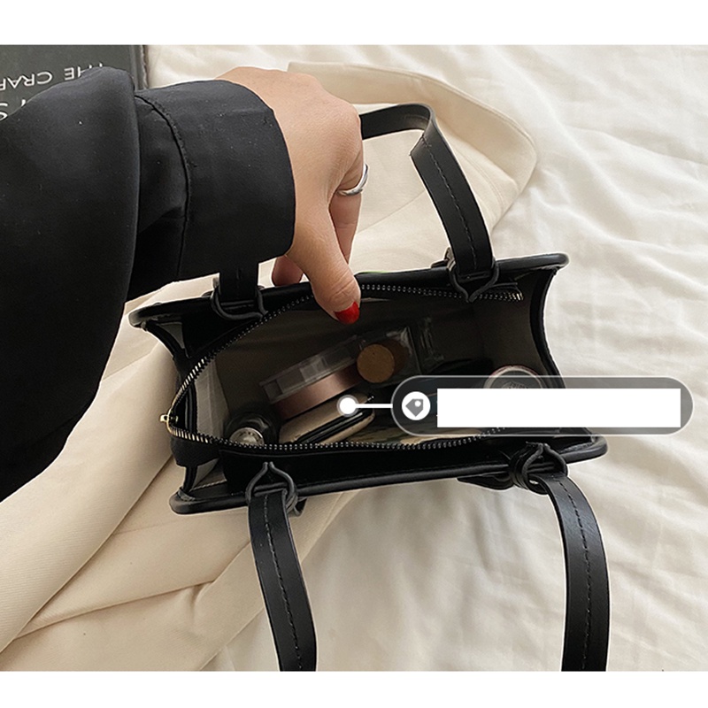 Túi xách IELGY đeo vai màu đen trang trí chữ cổ điển cho nữ