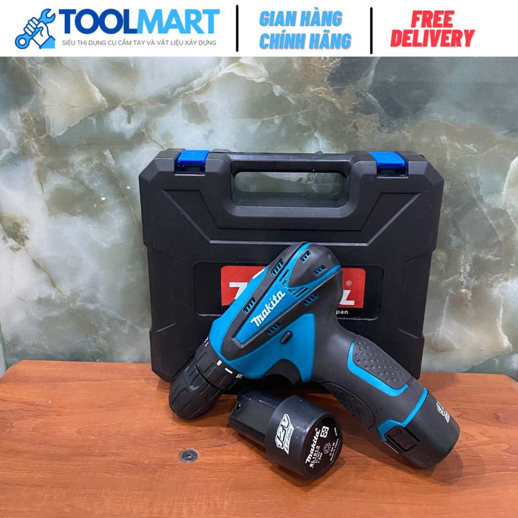 [2021 MÁY KHOAN PIN 12V (2 PIN) MAKITA - TẶNG 1 MŨI BẮT VÍT - HÀNG CÔNG TY CHẤT LƯỢNG TỐT
