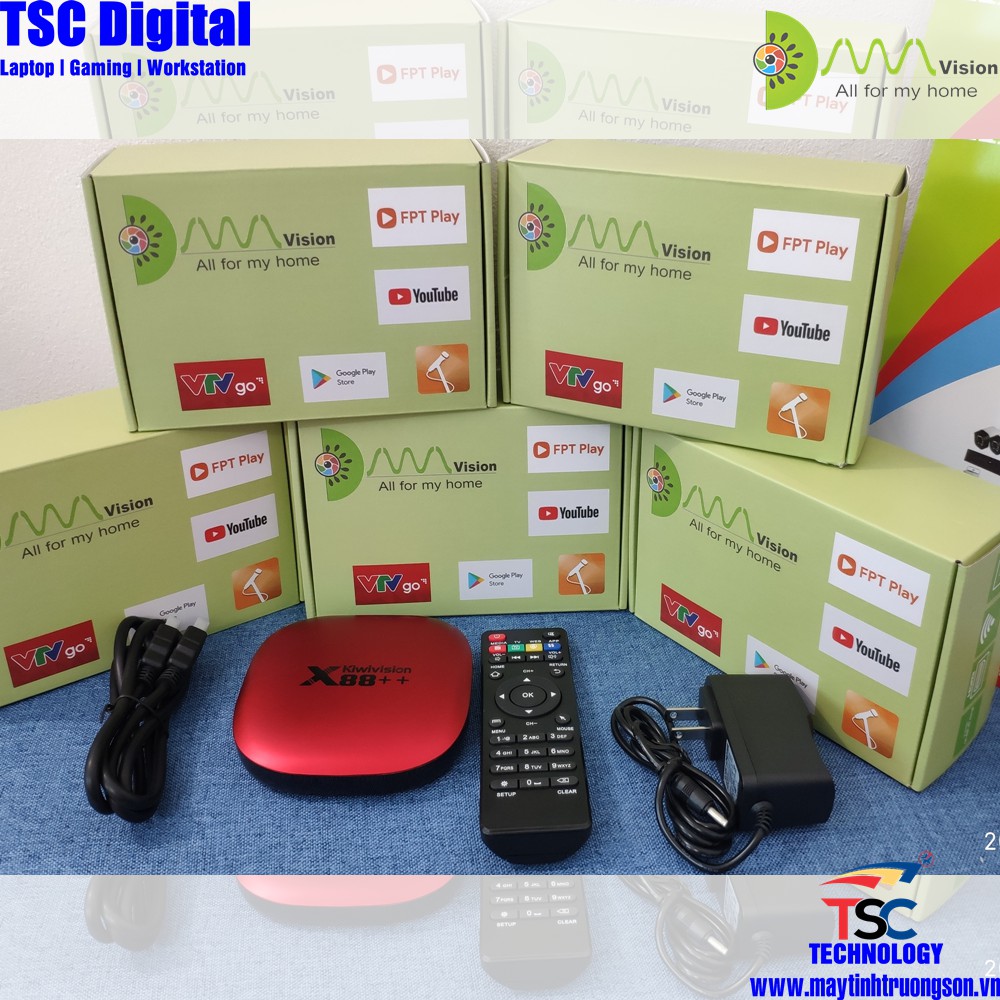 Android Tivi Box Kiwivision X88++ Smart TV Thông Minh Ram 2Gb