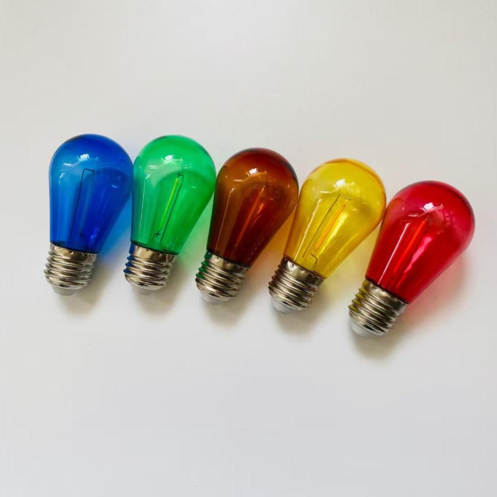 Bóng trang trí edison S14 nhiều màu, bóng búp chanh 3w nhiều màu