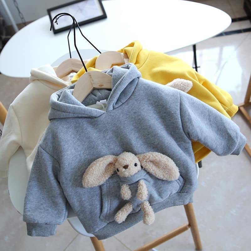 Áo Hoodie Túi Gấu Lót Bông Cho Bé Trai Và Bé Gái Cực Đáng Yêu 5 - 32kg DOLY STORE