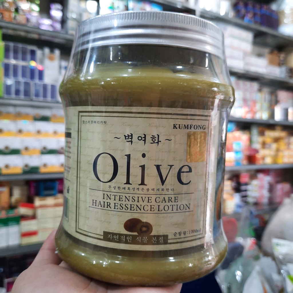 Dưỡng Và Phục Hồi Tóc Hư Tổn Với Dầu Hấp Tóc Olive Tinh Chất Kiwi Hàn Quốc 1000ml.