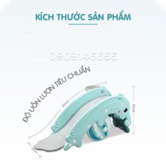 Cầu trượt bập bênh cá heo 3in1 HCM