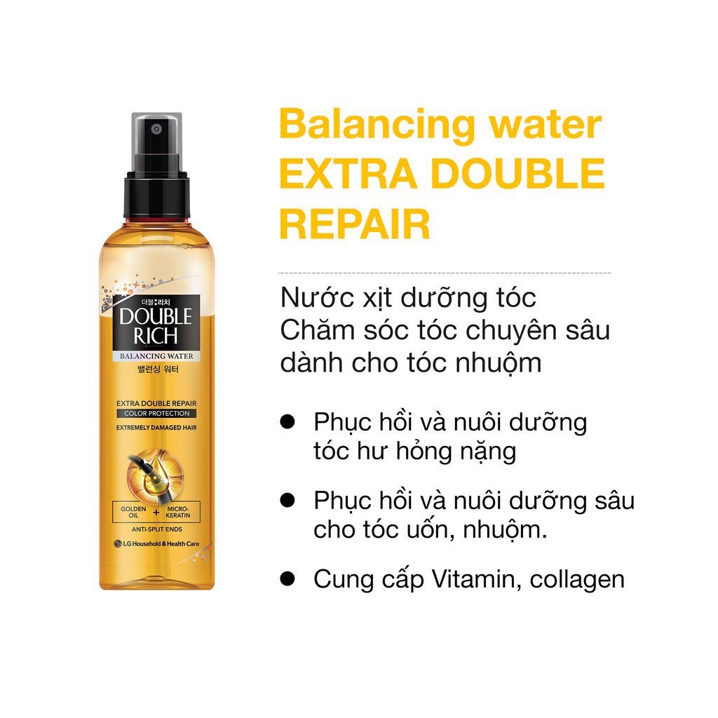 Nước Xịt Dưỡng Tóc Khô Xơ &amp; Hư Tổn Double Rich 250ml
