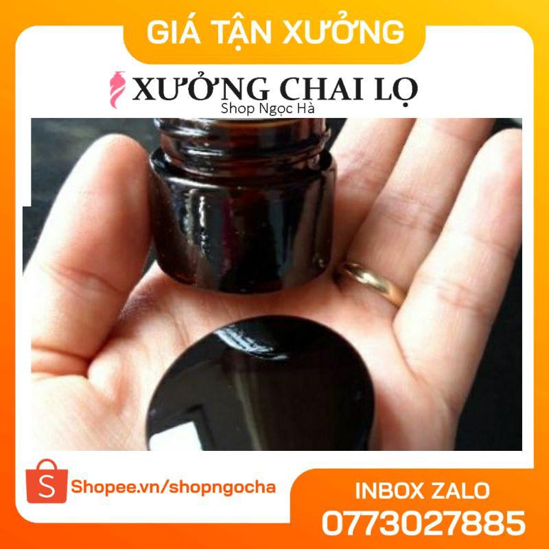 Hũ Chiết Mỹ Phẩm ❤ GIÁ RẺ NHẤT ❤ Hũ Chiết Mỹ Phẩm Thủy Tinh Nâu 10g,15g,20g,30g,50g,100g đựng kem face .