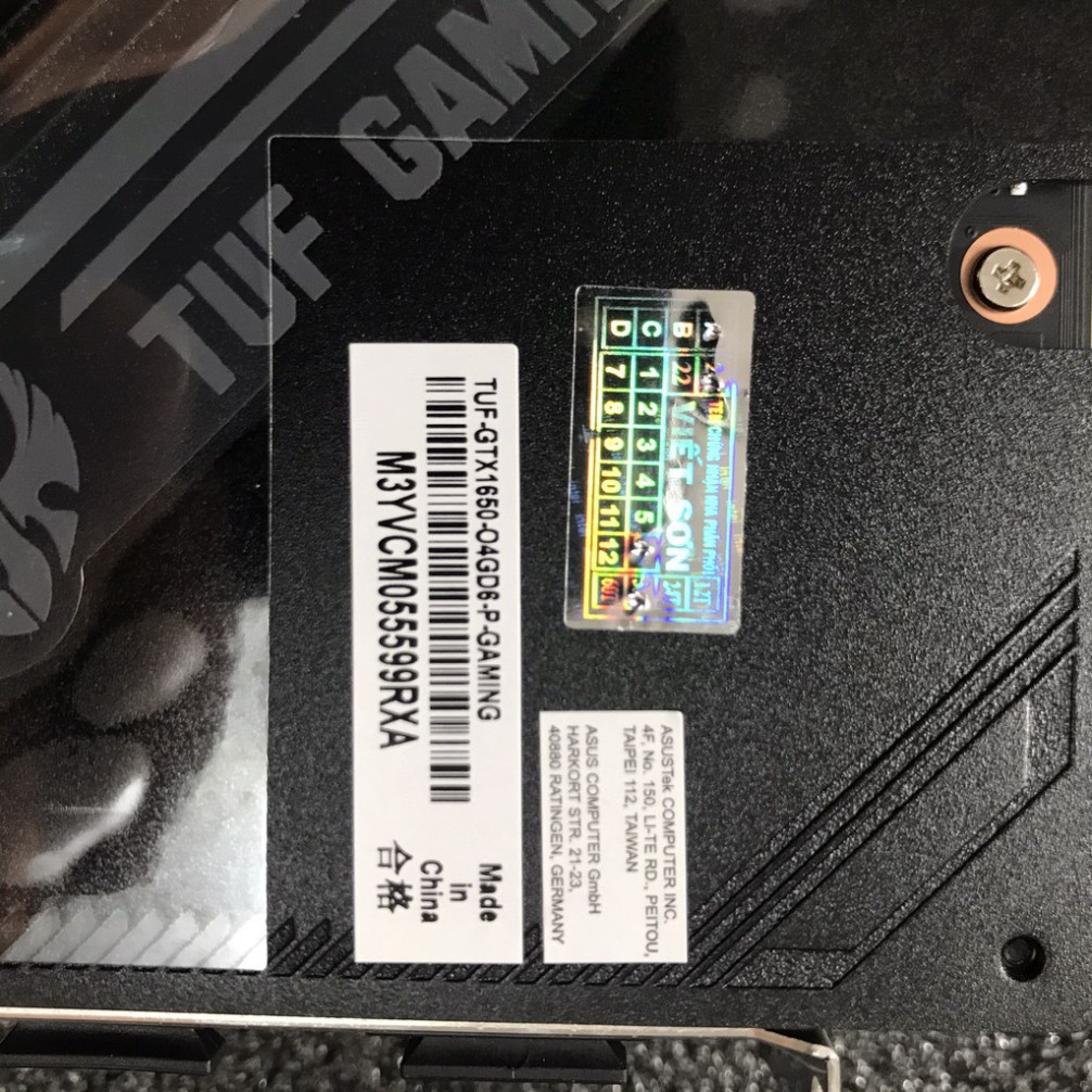 Card màn hình Asus TUF GTX 1650-4GD6-P-GAMING 4GB GDDR6, 128-bit, DVI+HDMI+DP Chính hãng Bảo hành 3 năm | BigBuy360 - bigbuy360.vn