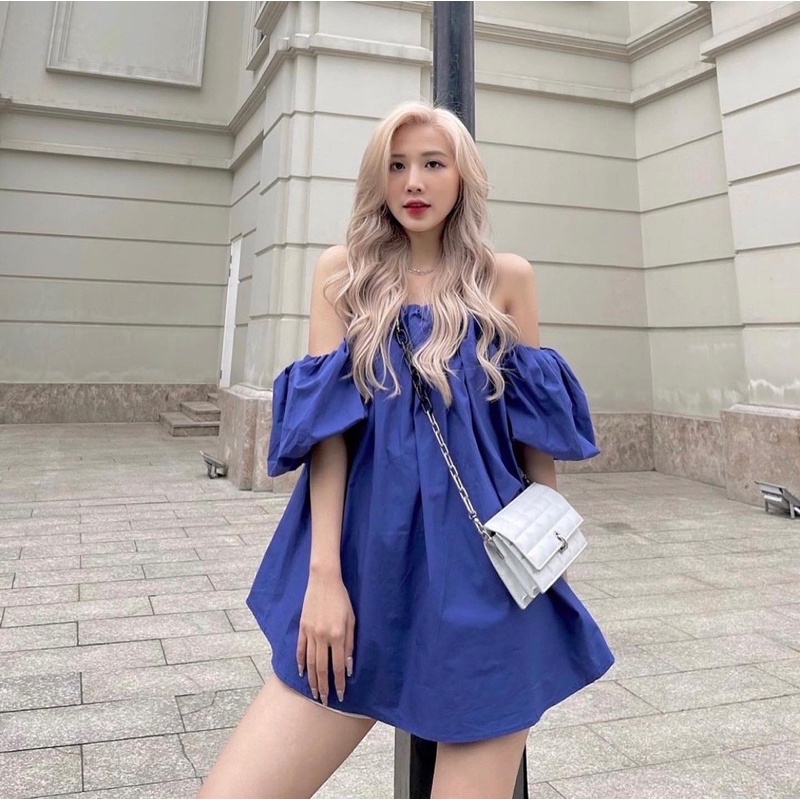 ÁO DÁNG BẸT VAI XANH BLUE