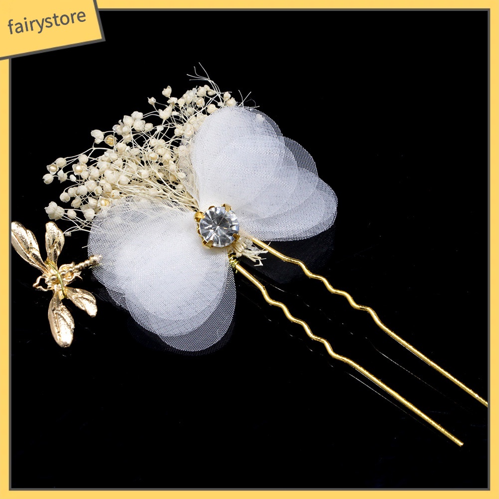 Kẹp Tóc Hình Chuồn Chuồn Đính Đá Thời Trang Cho Nữ