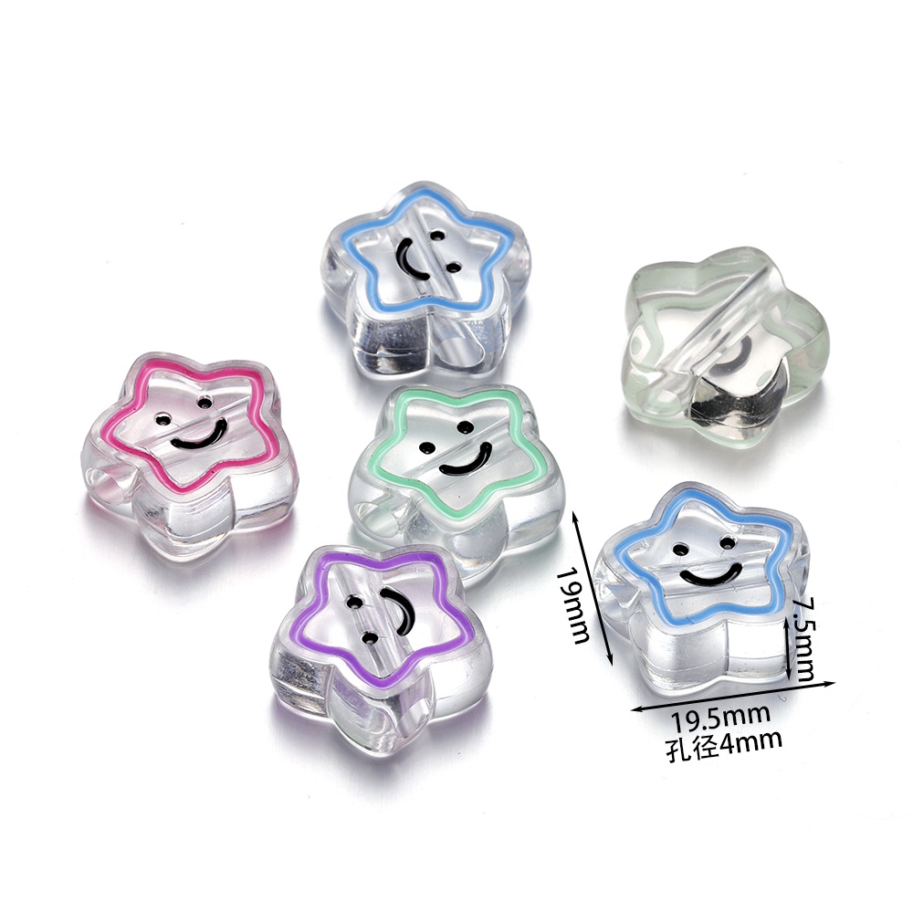 Bộ 5 hạt xỏ vòng đeo tay ST.KUNKKA bằng acrylic hình hoa / trái tim độc đáo sáng tạo