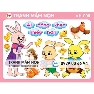 Decal mầm non - GÓC VĂN HỌC Ai đáng khen nhiều hơn VH-008