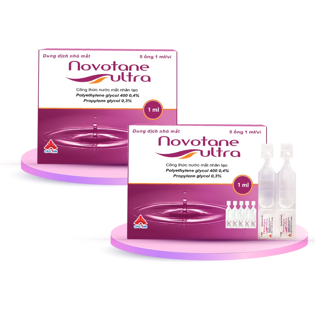Combo nước mắt nhân tạo Novotane Ultra 1ml